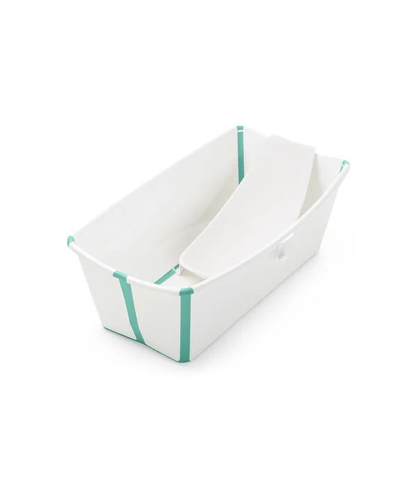Ванночка с горкой Stokke Flexi Bath Bundle, Tub with Newborn Support Transparent Green 531508