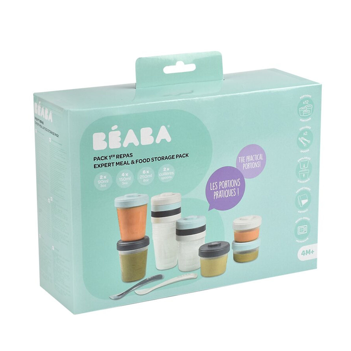 Набор контейнеров Beaba для детского питания 2x90мл/4x150мл/6x250мл + 2 ложки
