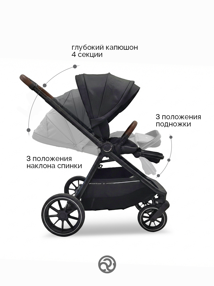 Коляска 2 в 1 Bumprider Atlas, большая люлька, пружинная амортизация