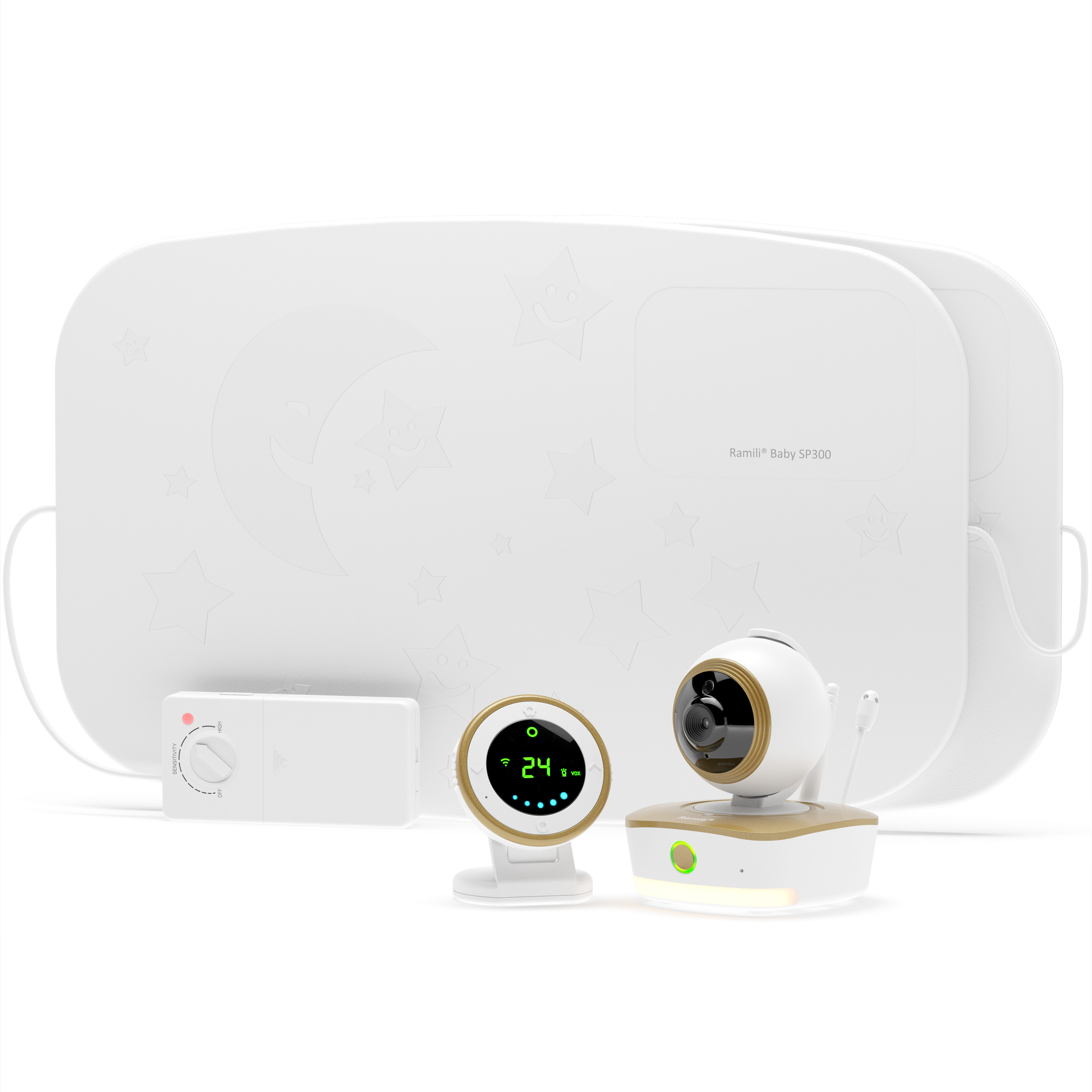 Видеоняня Ramili Baby с двойным монитором дыхания 3 в 1 Wi-Fi Full HD радио с повышенной дальностью RV1800SP2