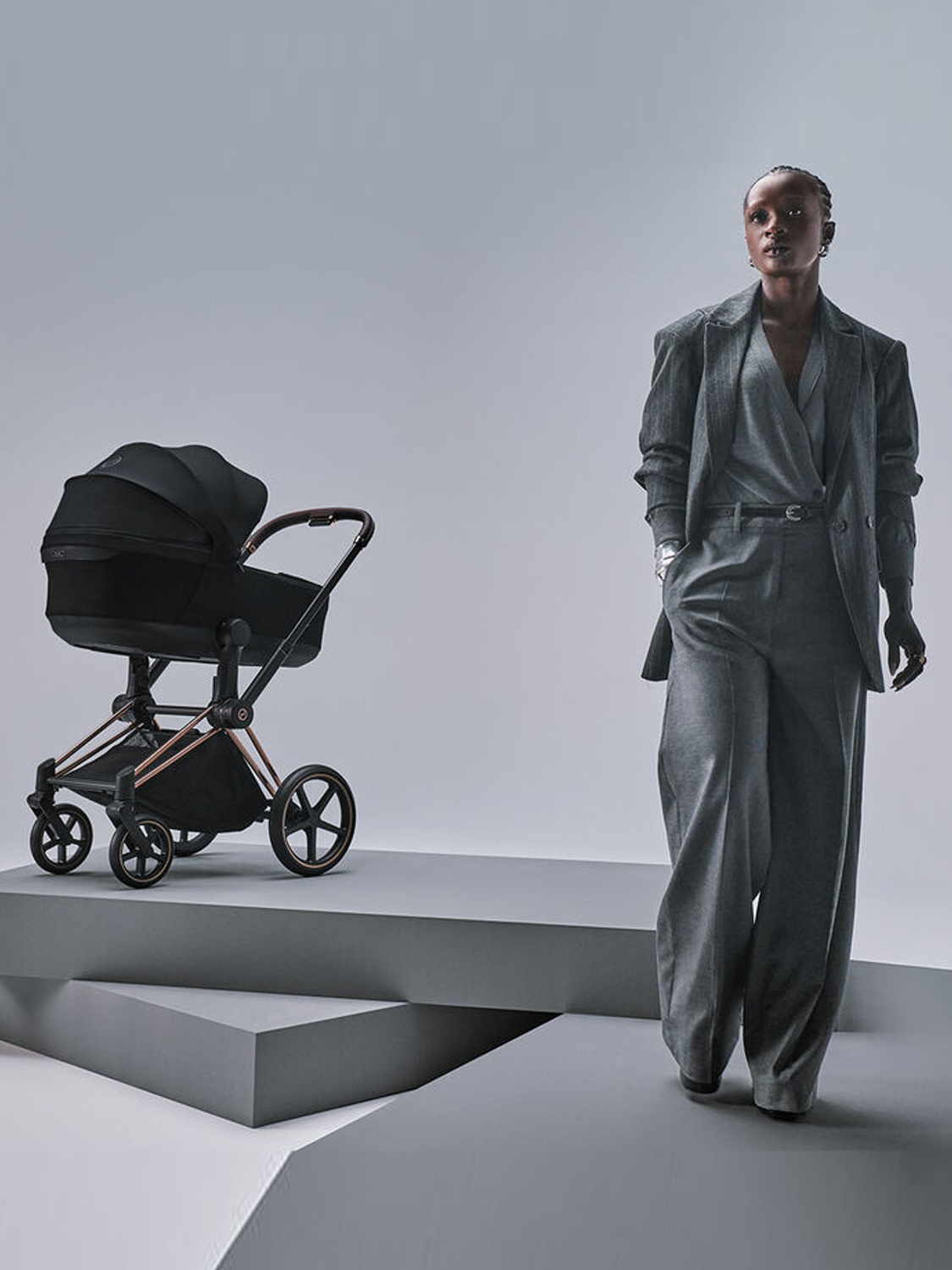 Коляска 2 в 1 Cybex Priam (5) Style шасси Rosegold