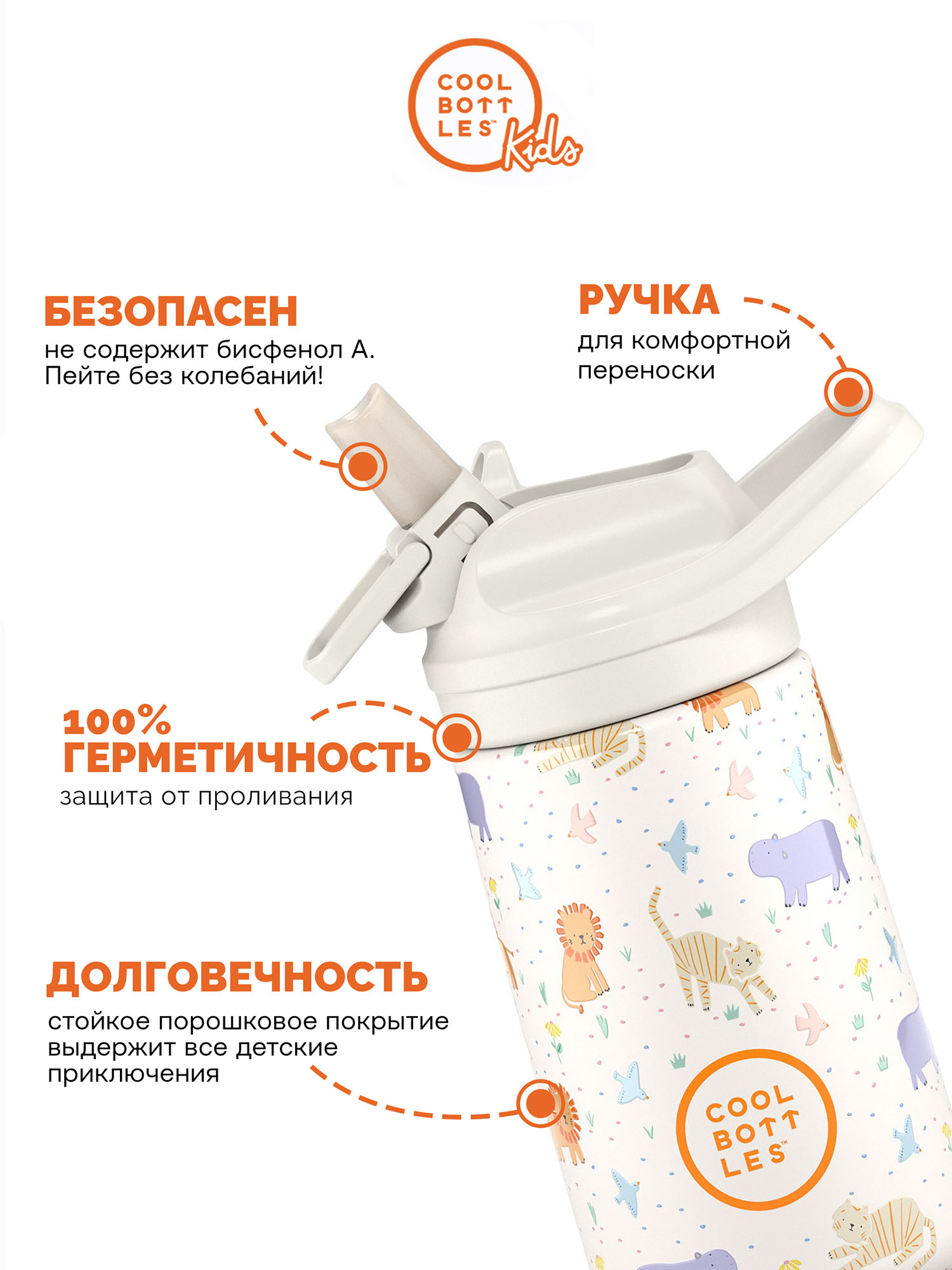 Термос-термобутылка Cool Bottles Kiddie Roar Time 350 мл