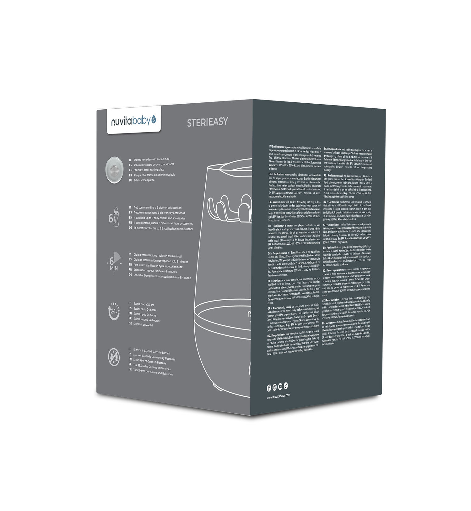 Стерилизатор электрический Nuvita для бутылочек 1083 STERIEASY NU-ALST1083