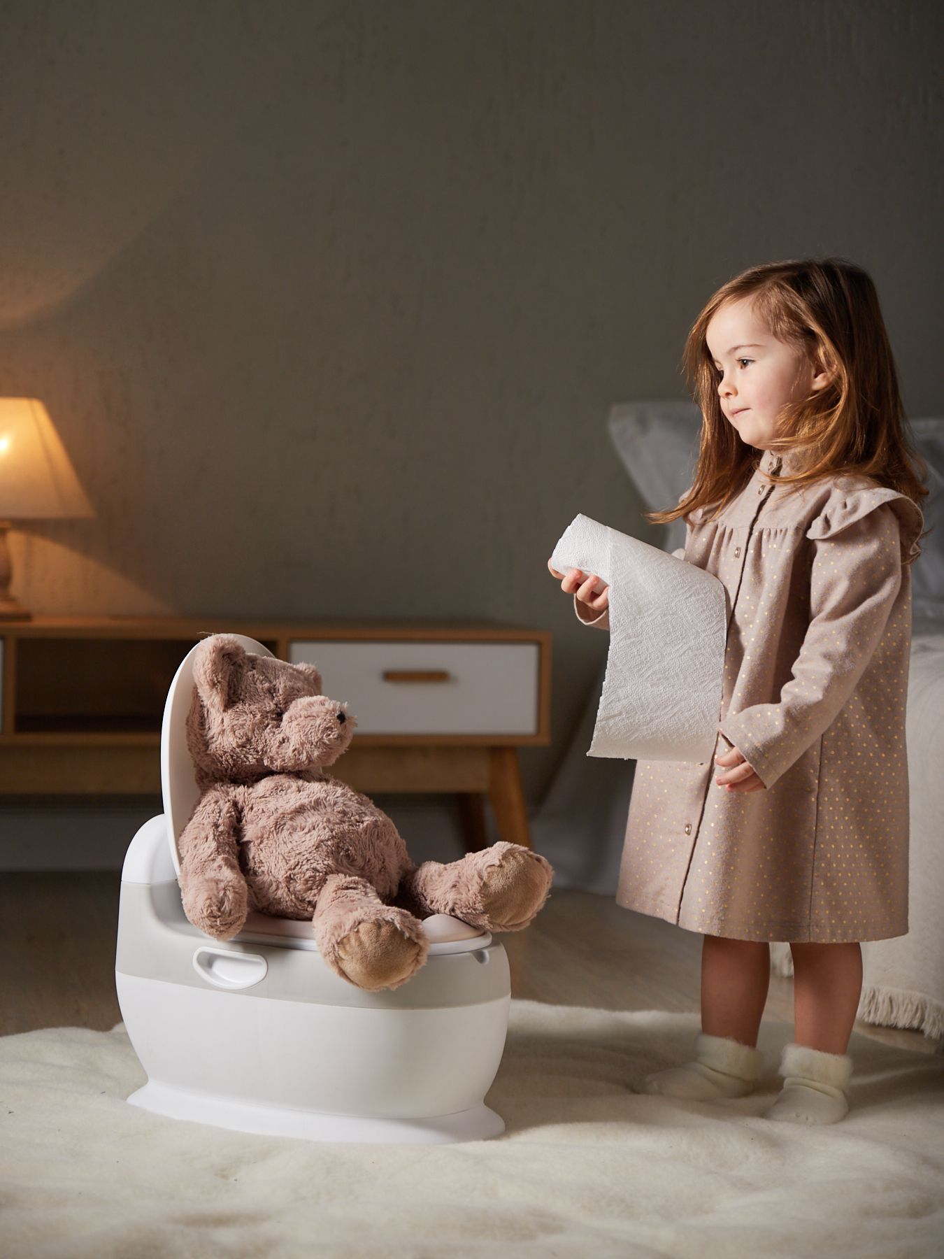Горшок Happy Baby детский TOLLY в форме унитаза grey 34025