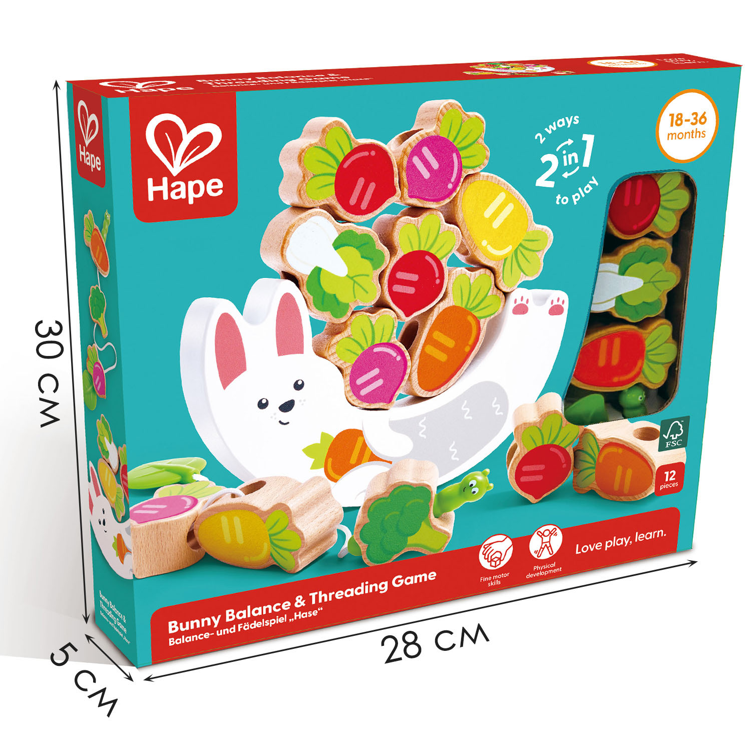 Игрушка HAPE шнуровка, балансир «Малышам» Собираем урожай с Зайкой  E0526_HP
