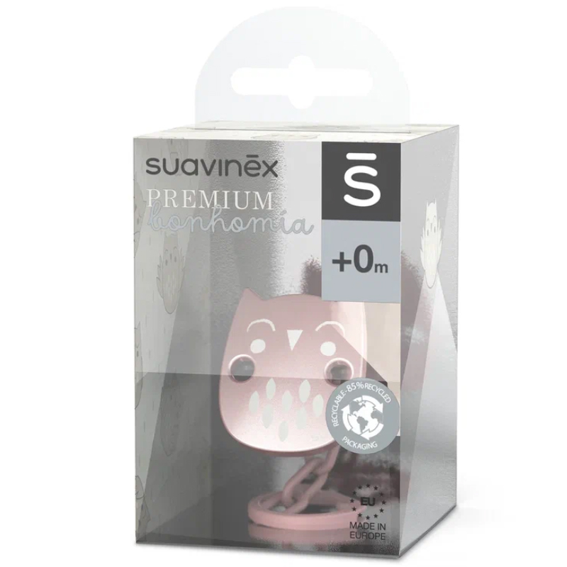 Клипса с цепочкой Suavinex для крепления соски-пустышки к одежде, полиамид OWL