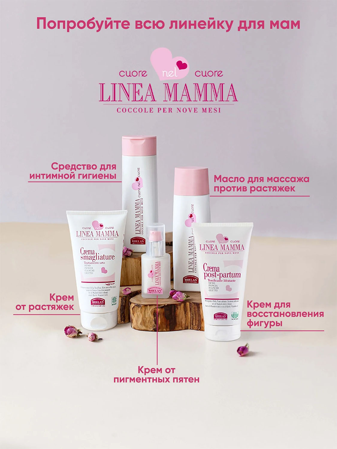 Масло HELAN Linea Mamma для массажа и ухода за телом 200 мл