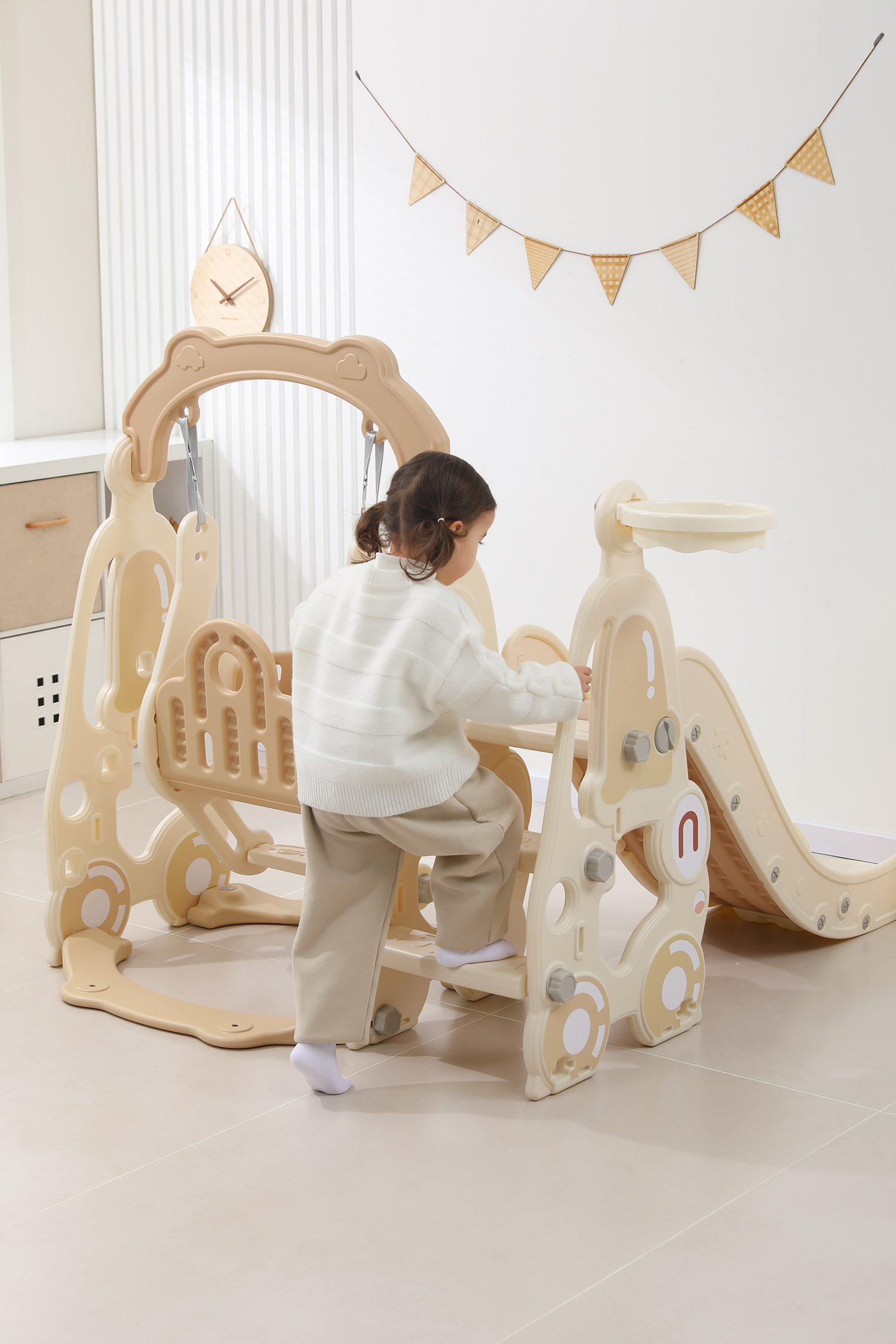 Горка с качелями UNIX Kids Car