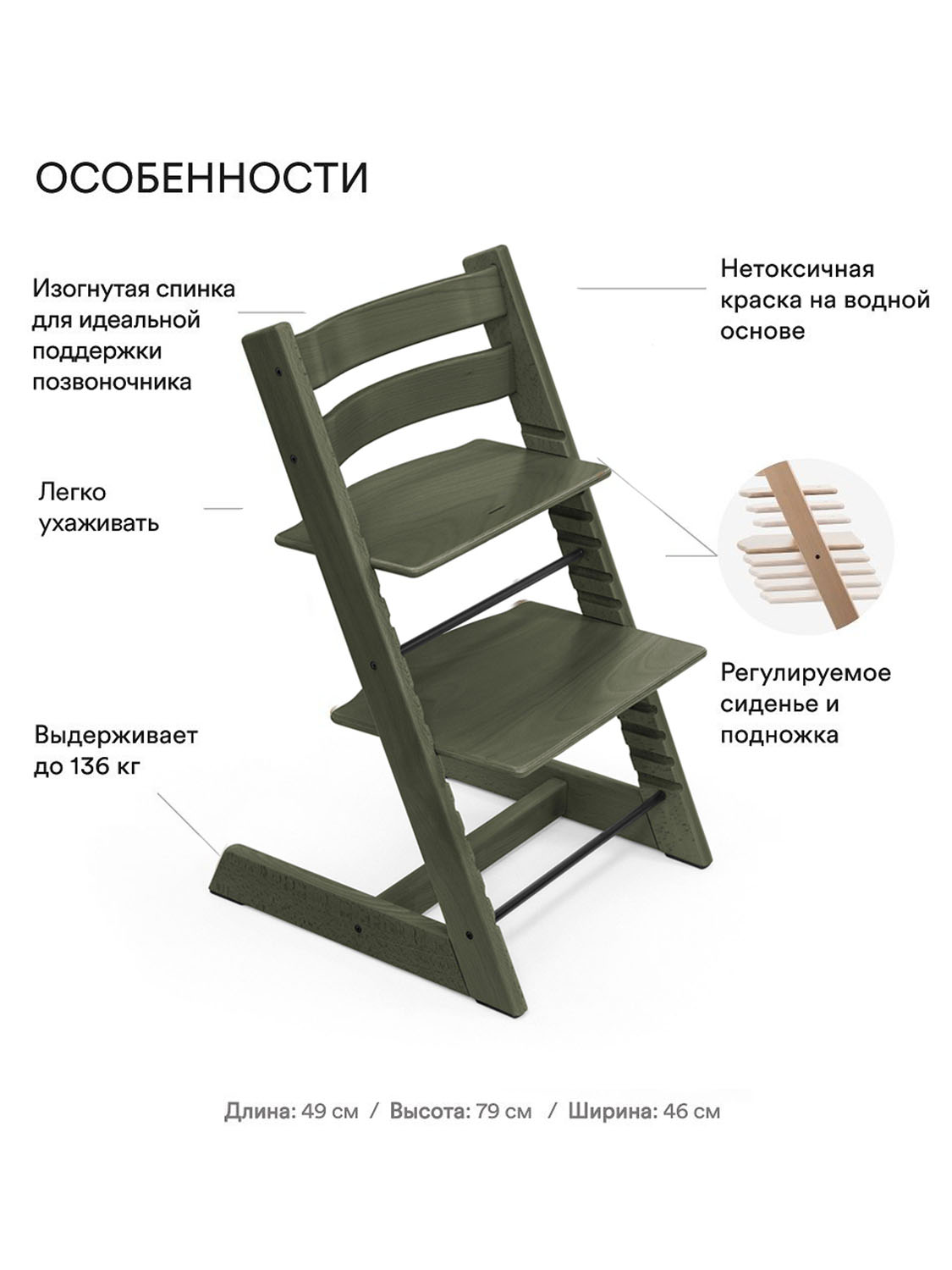Стульчик Stokke Tripp Trapp + Сиденье Baby Set 6+ Подушка