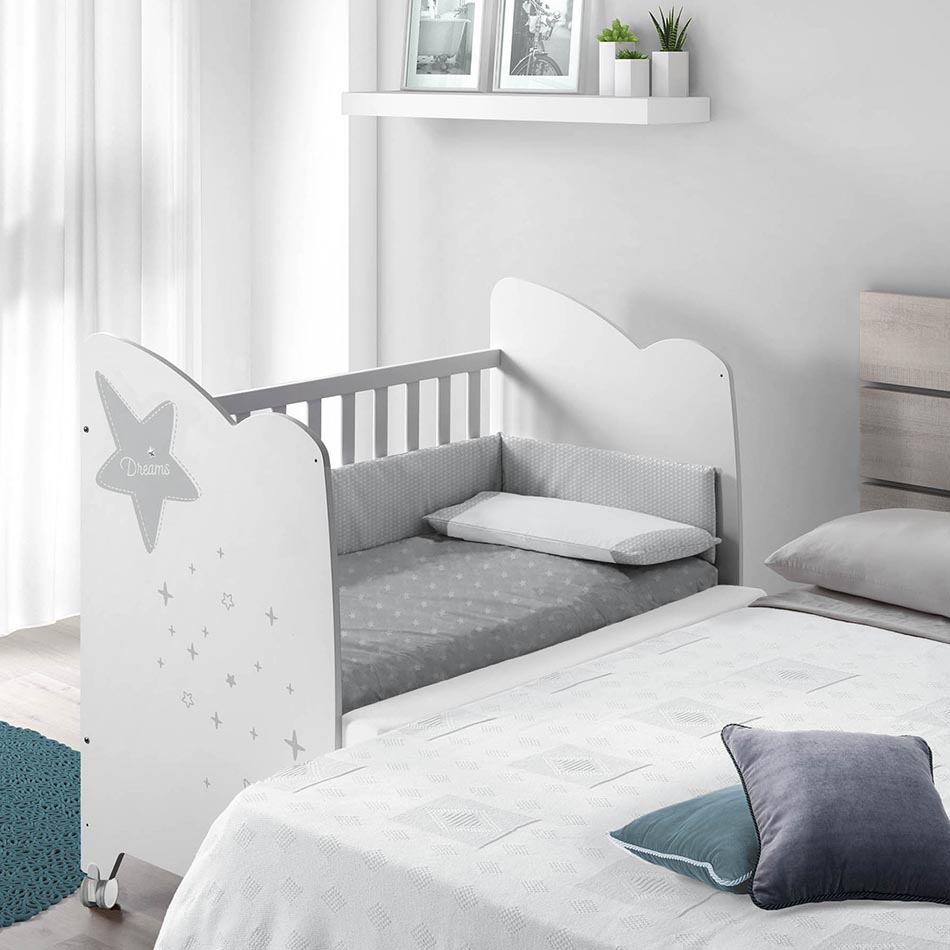Комплект Micuna Estela №1: кровать 120х60, комод B-970 white/grey