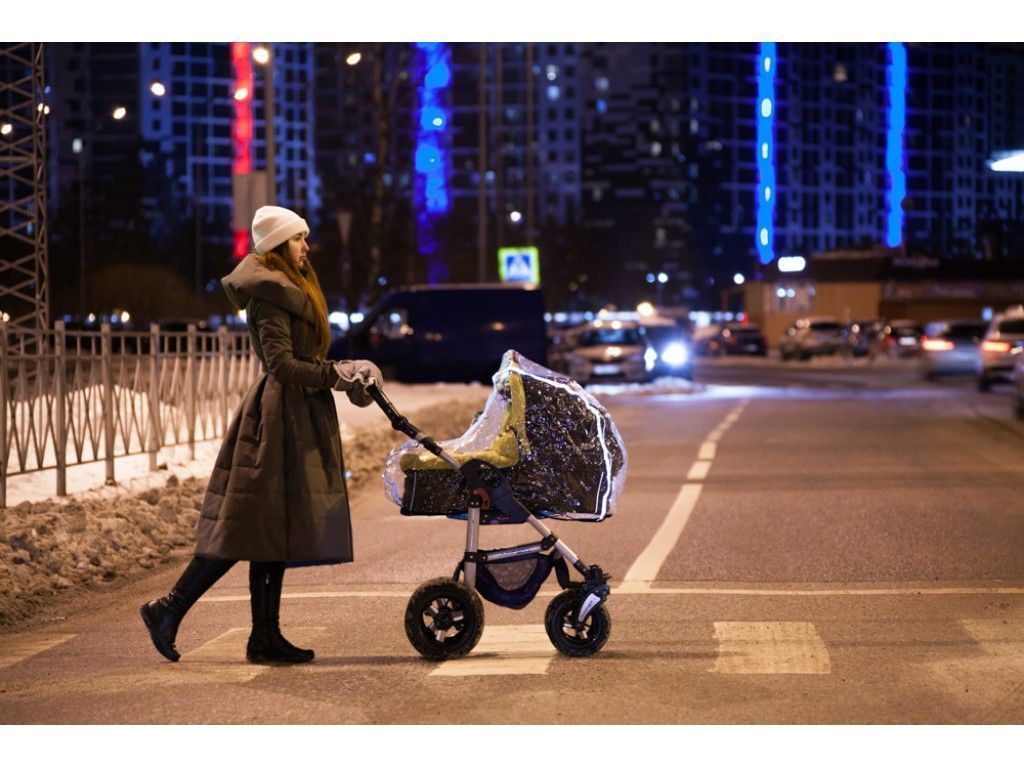 Дождевик Roxy-Kids на коляску универсальный со светоотражателем в сумке RRC-002