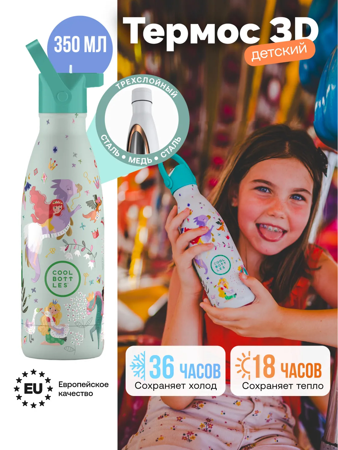 Термос–термобутылка Cool Bottles Kids 350мл
