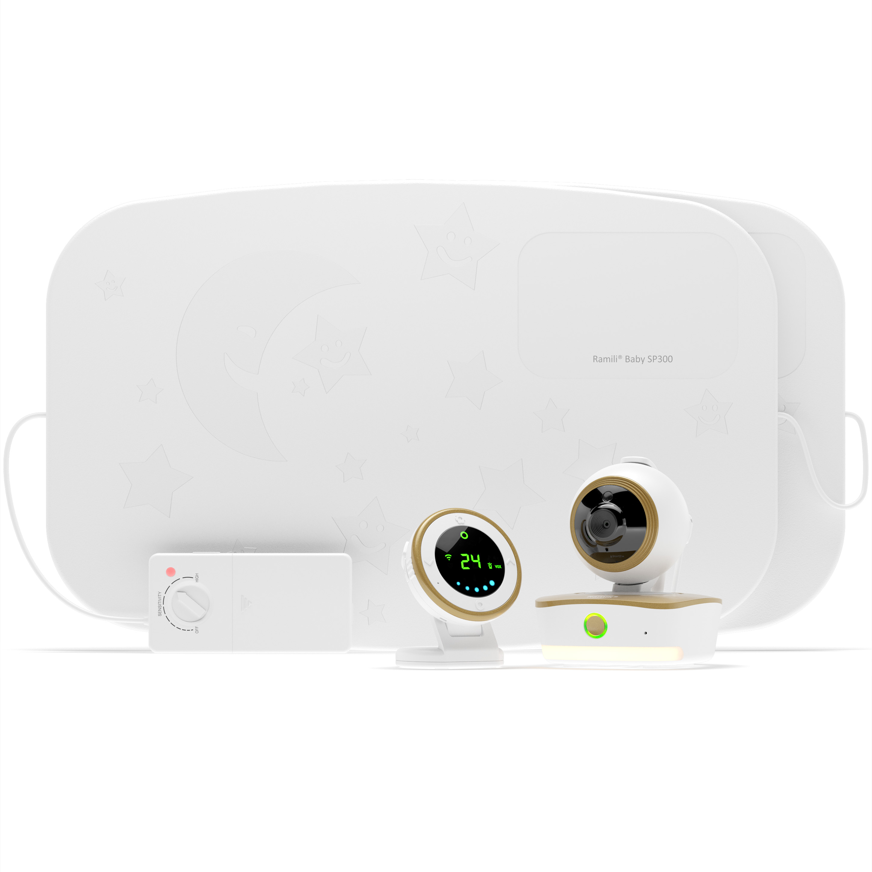 Видеоняня Ramili Baby с двойным монитором дыхания 3 в 1 Wi-Fi Full HD радио с повышенной дальностью RV1800SP2