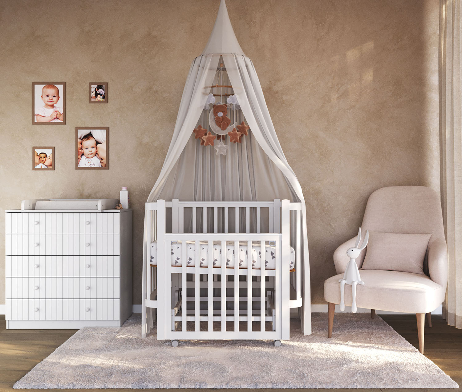 Кроватка детская ANTEMI Terra Light New с маятником 100х70