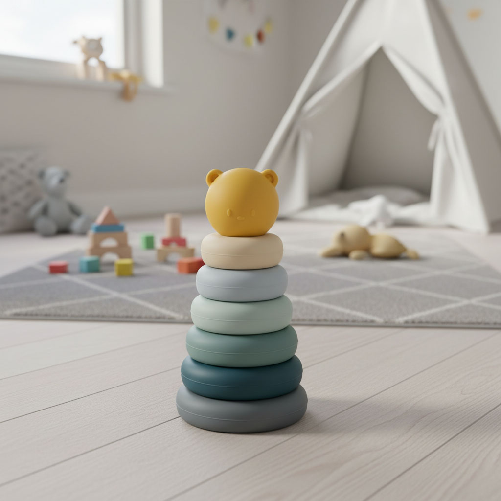 Игрушка-пирамидка Nattou силиконовая