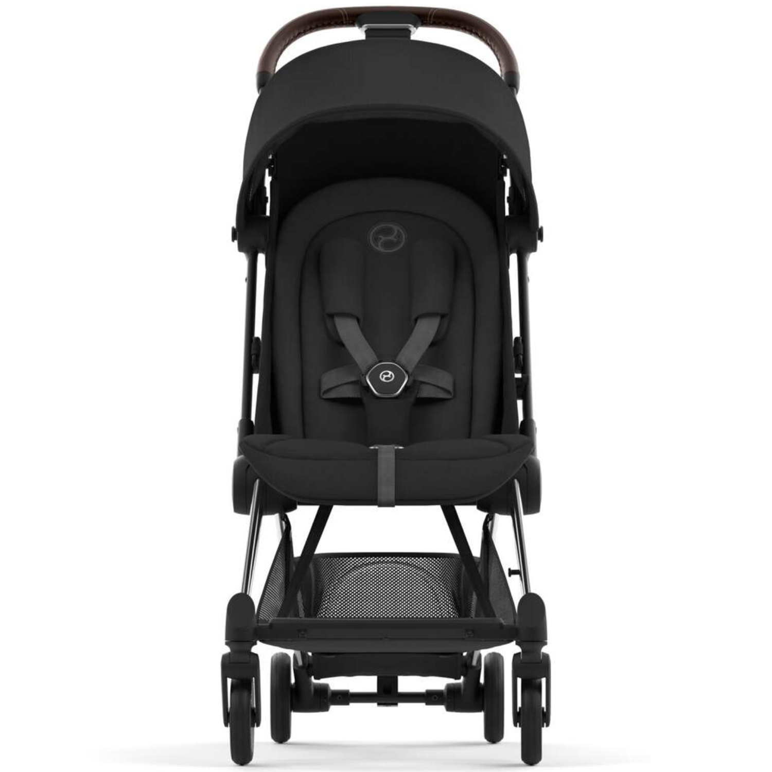 Коляска прогулочная Cybex Coya шасси Chrome Brown с дождевиком и бампером