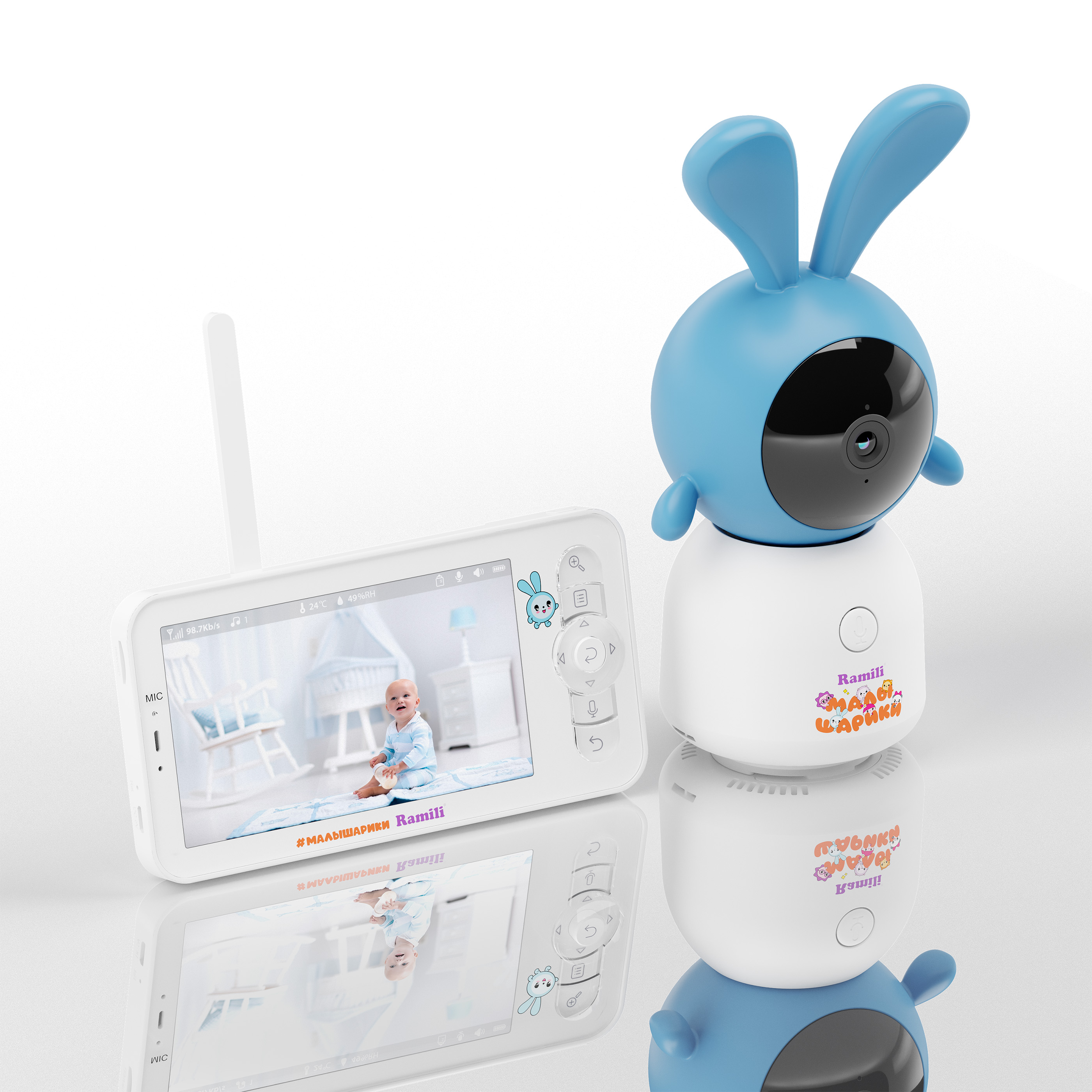 Видеоняня Ramili Baby Крошик, Малышарики с креплением RV100KROSH
