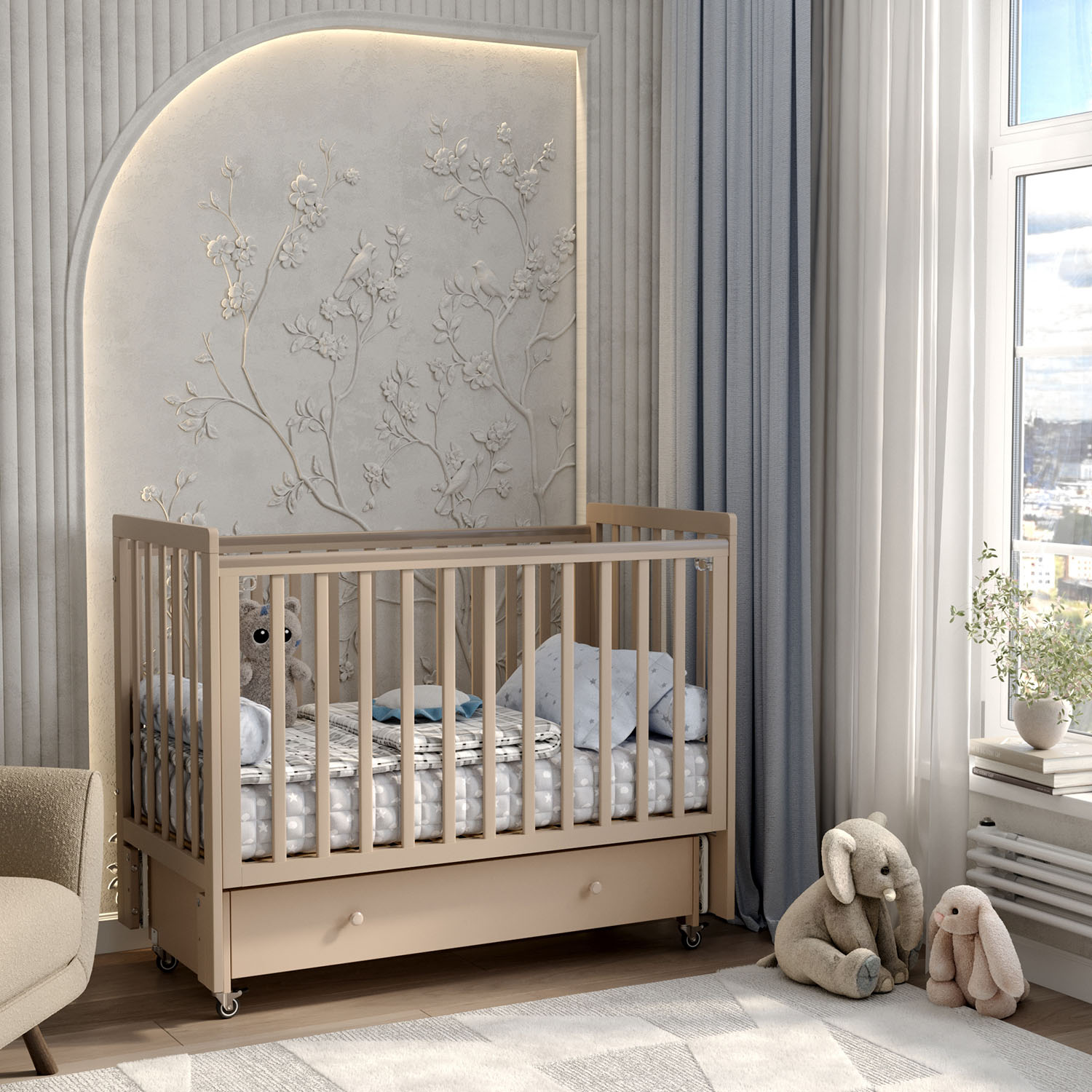 Кровать ANTEMI Classic Sleep 120х60 с ящиком-маятником НИК 22