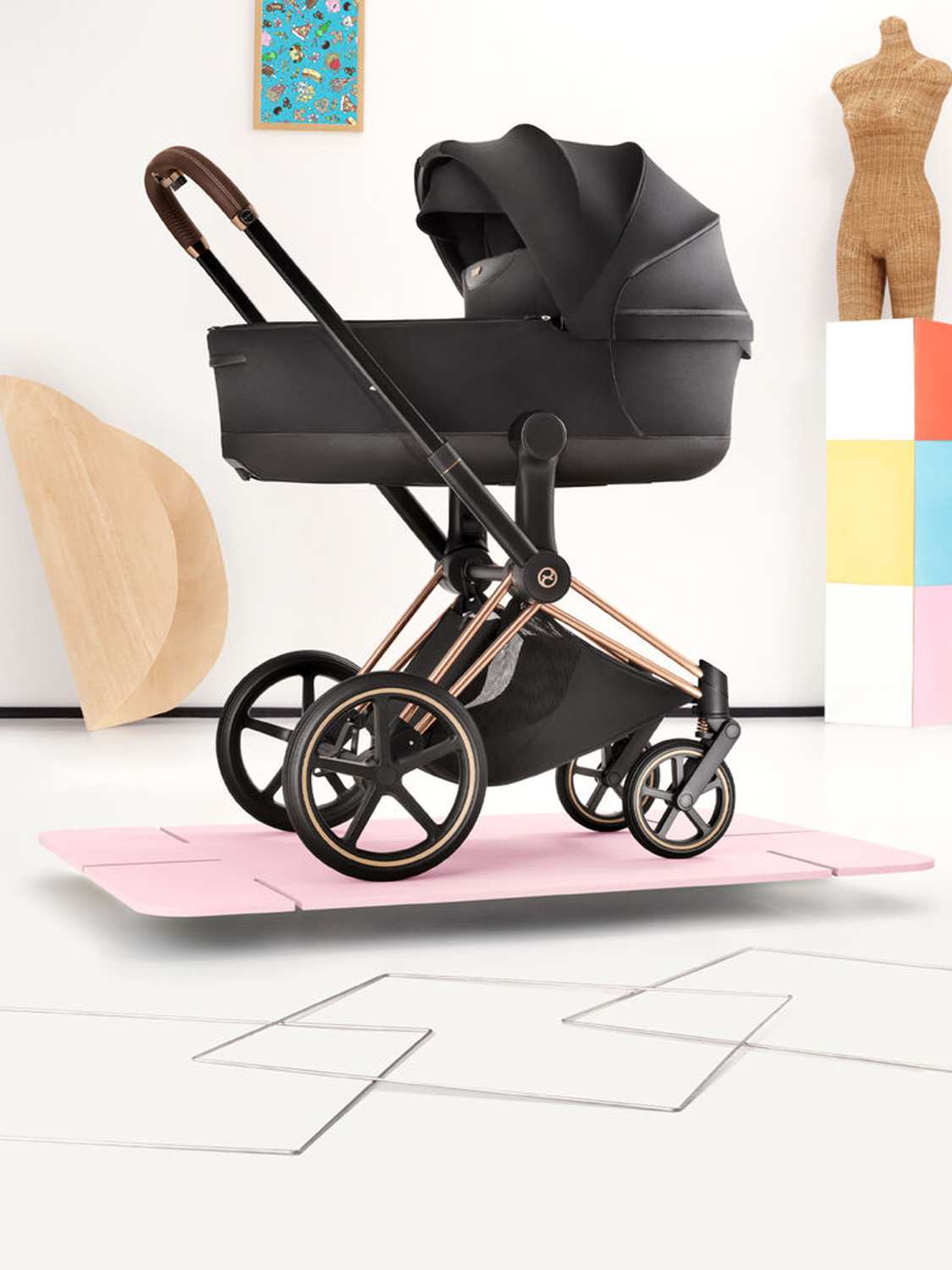 Коляска 2 в 1 Cybex Priam (5) Style шасси Rosegold
