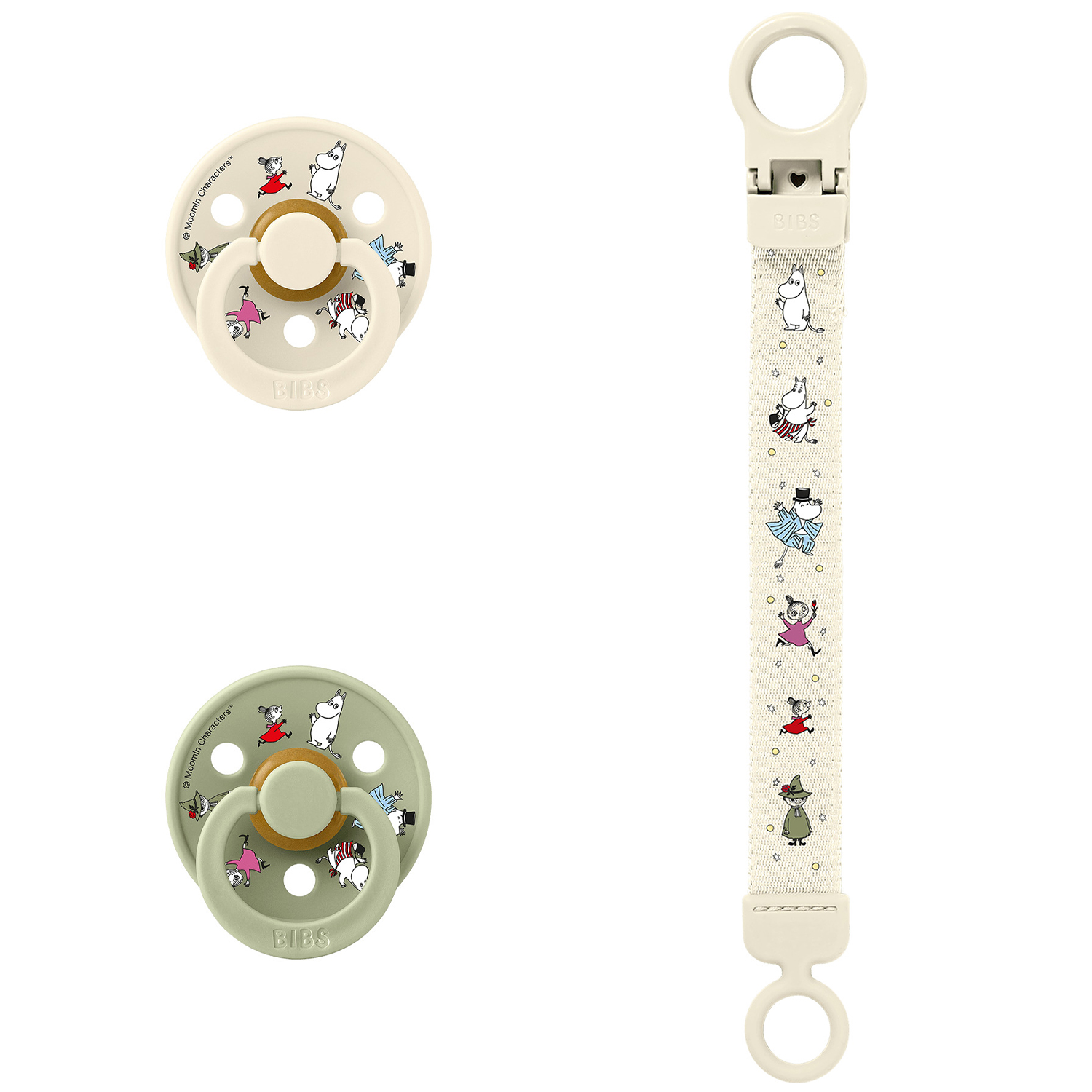 Набор пустышек BIBS x Moomin 2 шт. с держателем Loop Clip