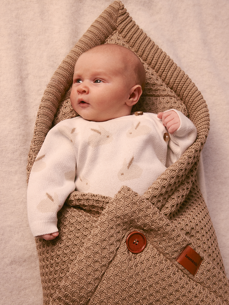 Комбинезон детский LoomKnits Кремовый Кролики