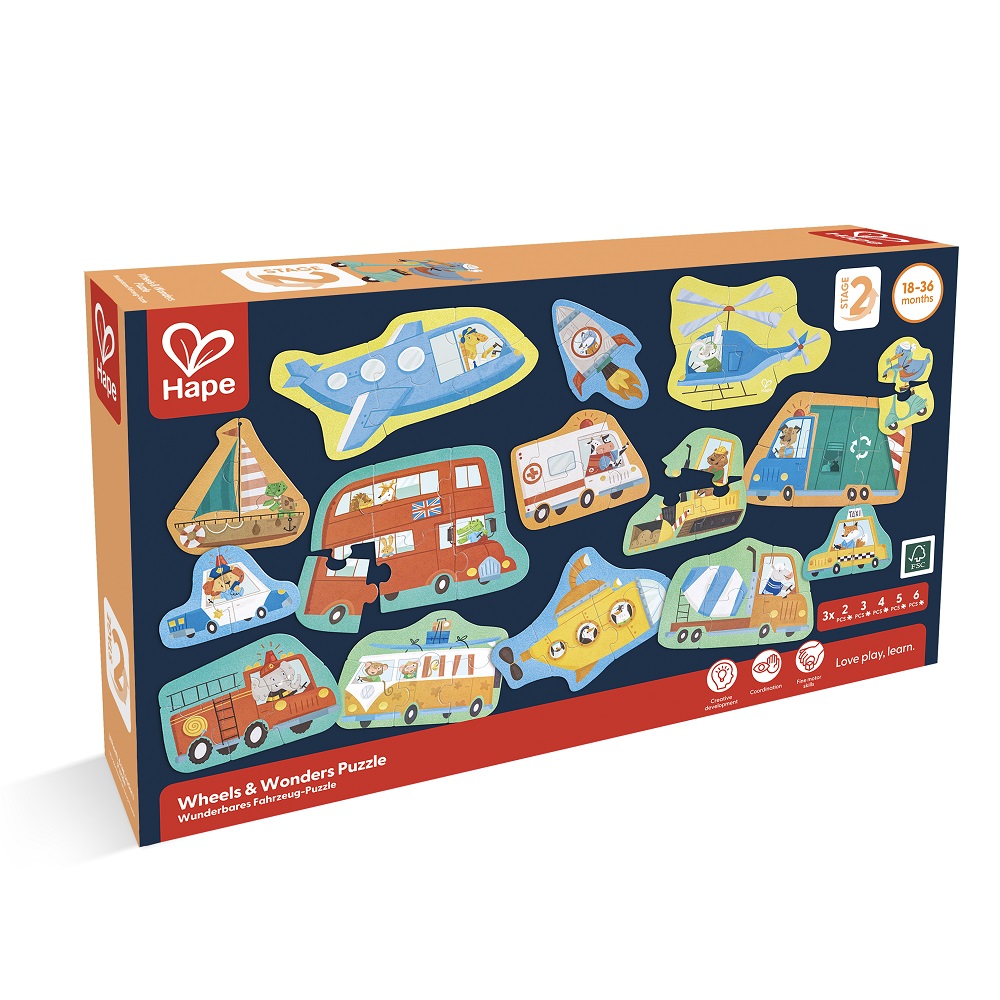 Пазл Hape «Транспорт» 15 картинок