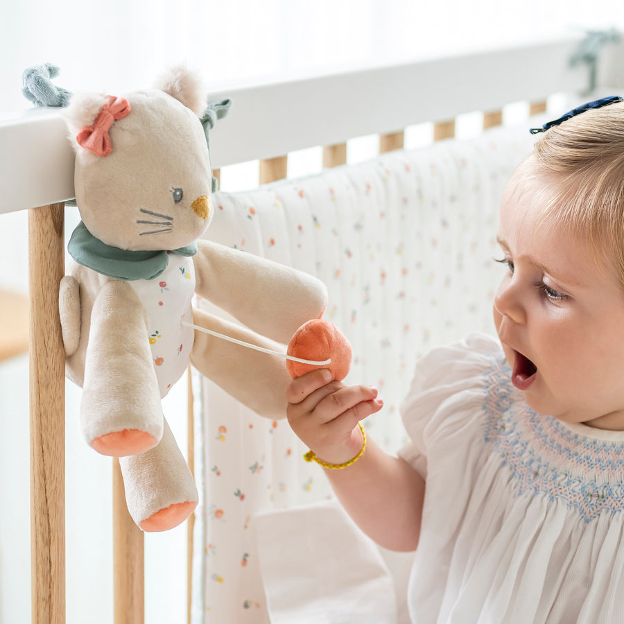 Игрушка мягкая Nattou Musical Soft toy MINI MILA ZOË LANA Кот музыкальная 266079