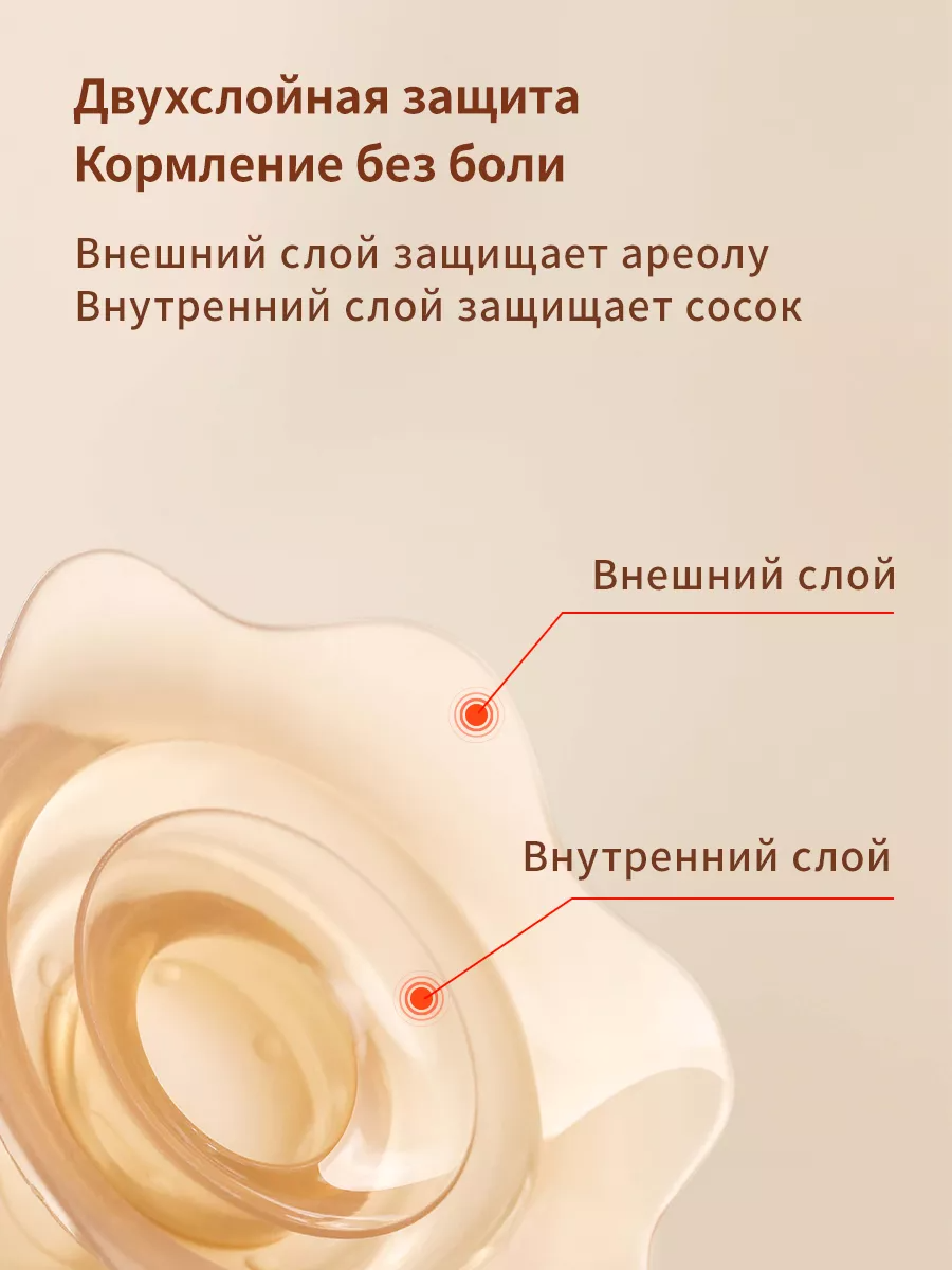 Накладка на грудь Thyseed силиконовая для кормления детей до 3 лет TF-A01-RA