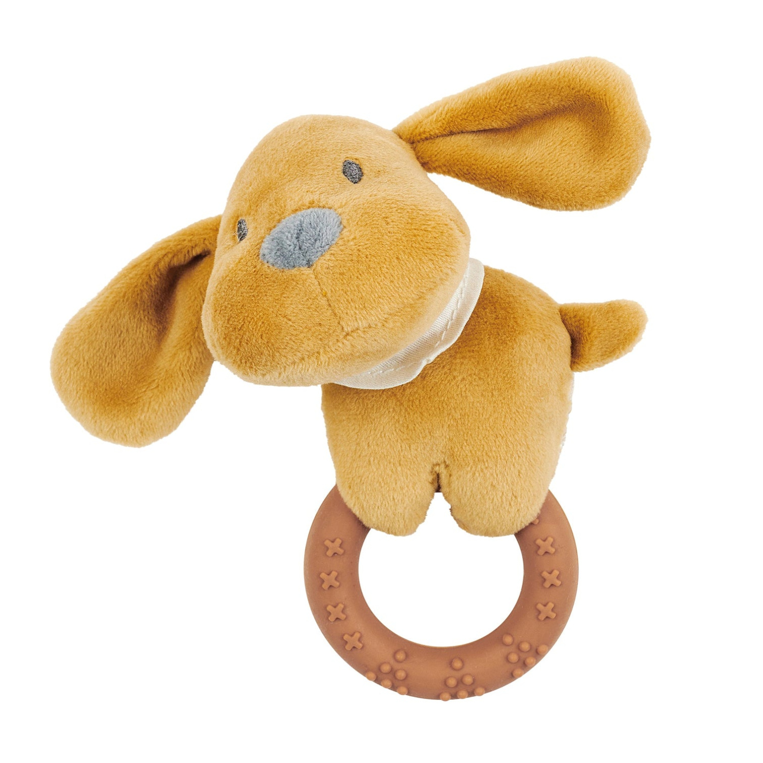 Игрушка мягкая Nattou Rattle Charlie Собачка с кольцом 388085