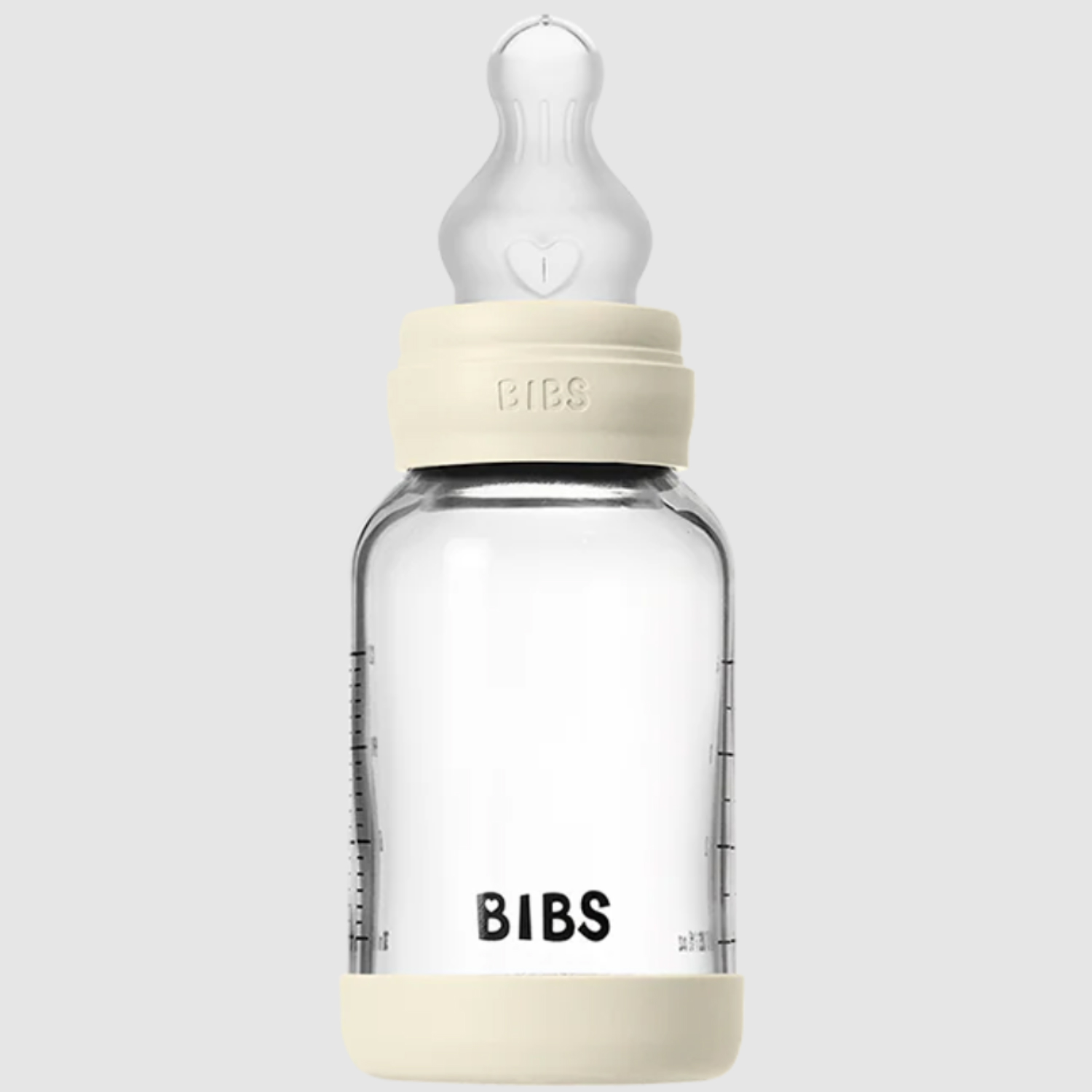 Бутылочка BIBS стеклянная для кормления с силиконовой соской медленный поток 120 мл