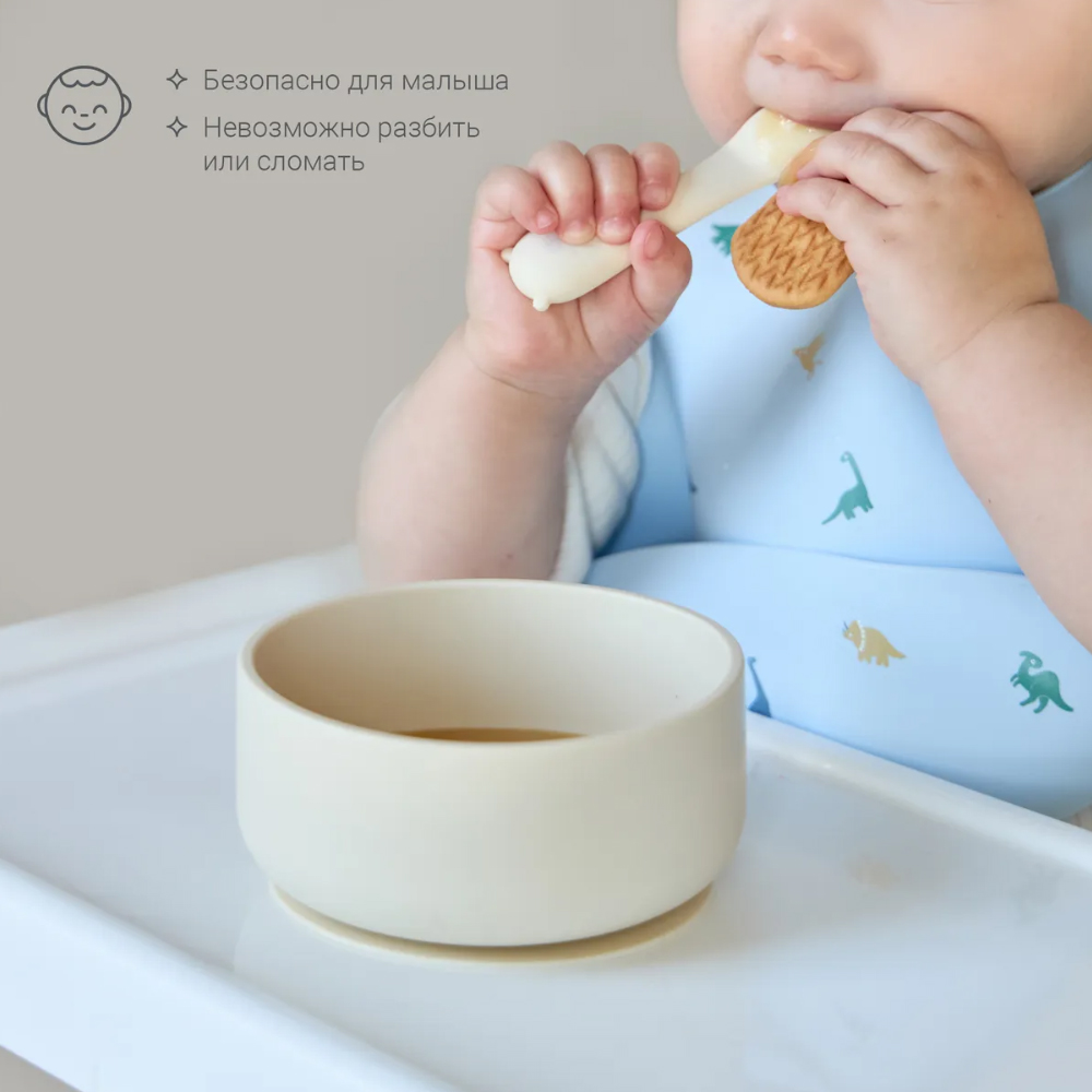 Миска edda силиконовая на присоске с крышкой