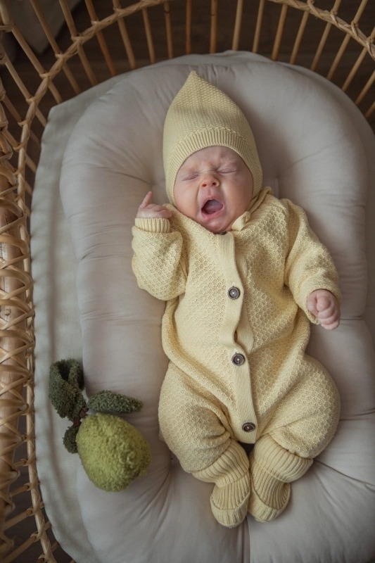 Комбинезон детский LoomKnits Светло-желтый хлопок