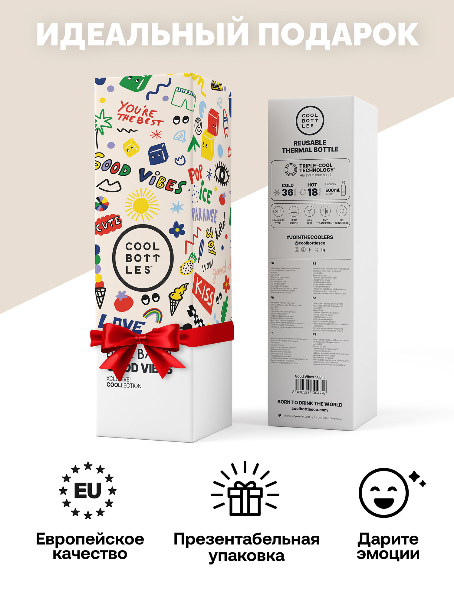 Термос–термобутылка Cool Bottles 500мл