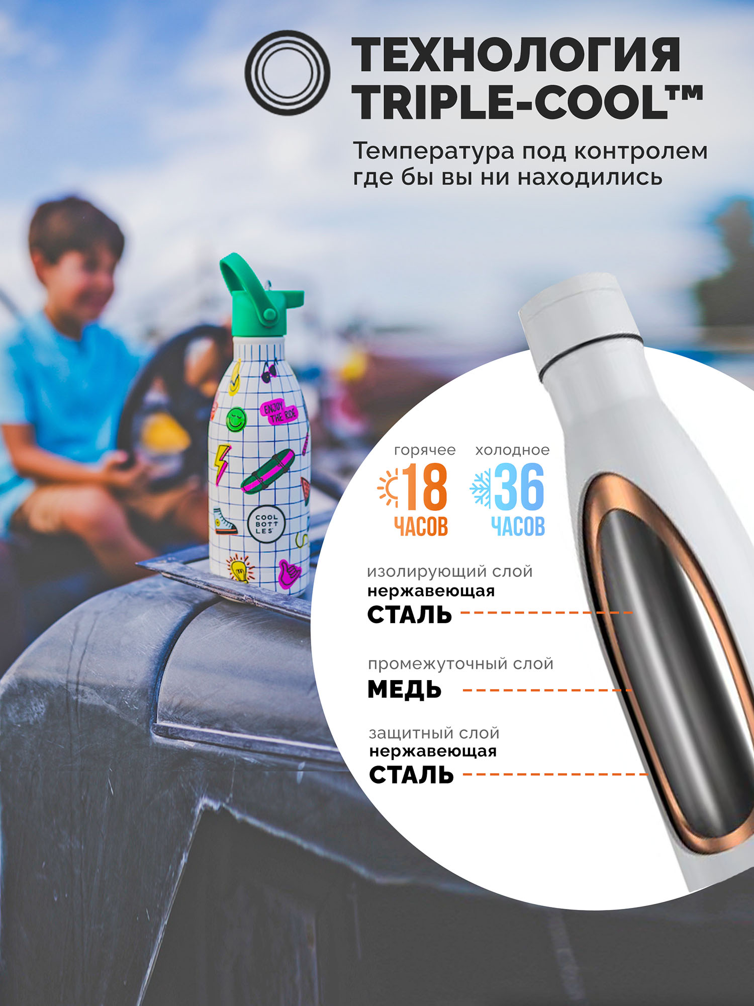 Термос–термобутылка Cool Bottles Kids Play Mode 500 мл