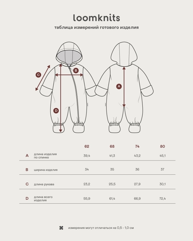 Комбинезон детский LoomKnits Молочный