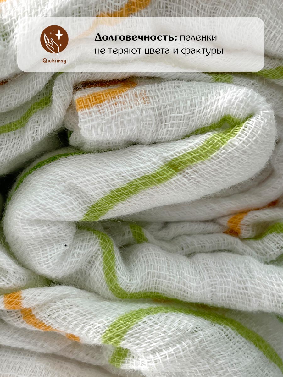 Пеленка муслиновая Qwhimsy 1 шт 112x112см Сафари