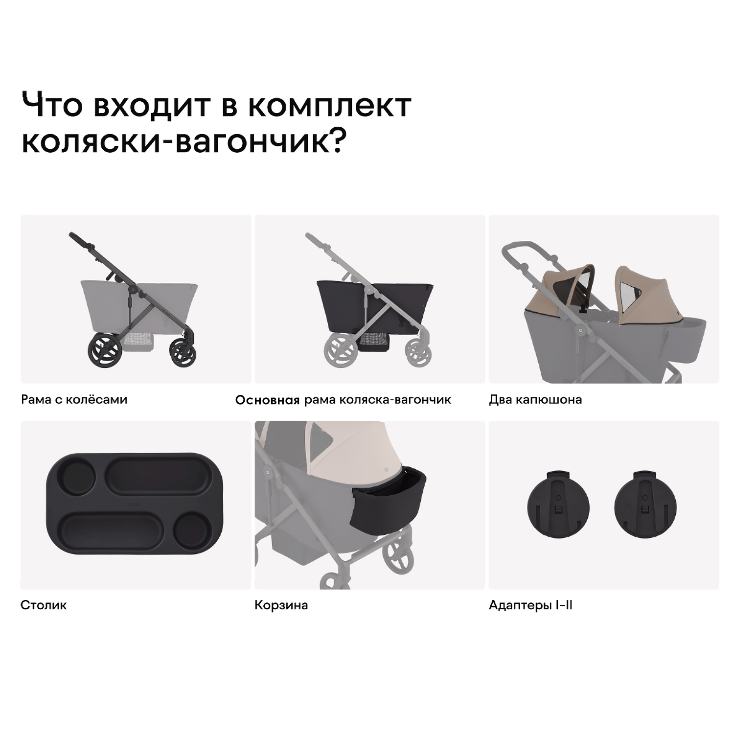 Коляска-вагончик прогулочная Wagon ANEX Modu