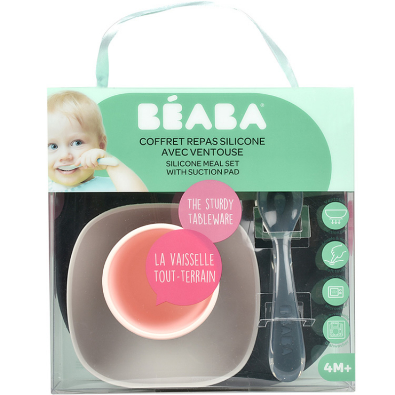 Набор детской посуды Beaba Cofret Repas Silicone (2 тарелки, стакан, ложка)