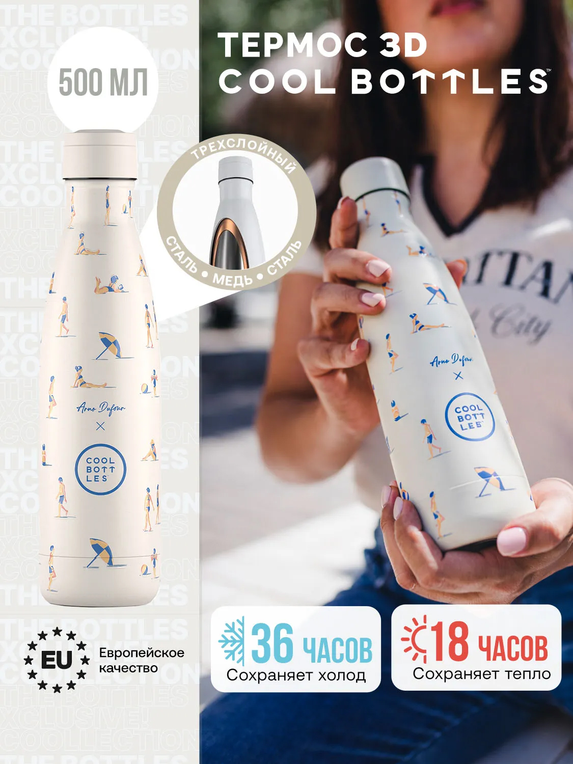 Термос–термобутылка Cool Bottles 500мл