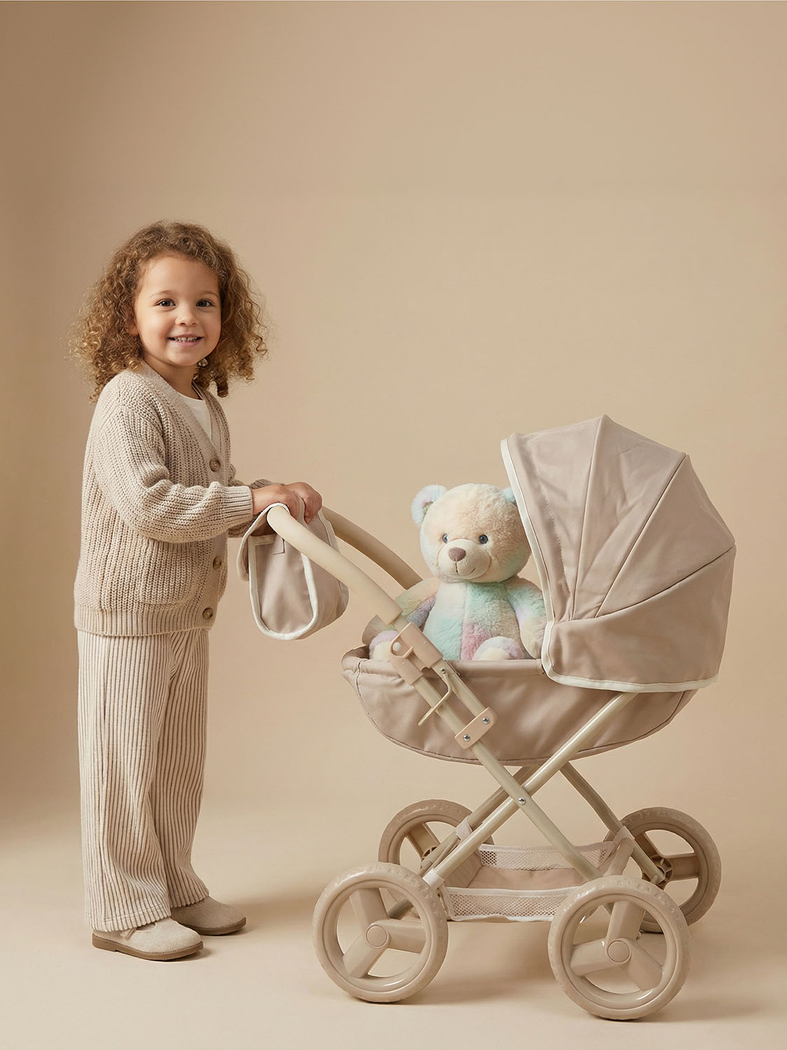 Коляска UNIX Kids Cradle Doll для кукол Бежевый (Camel) DOLLCRADLECL