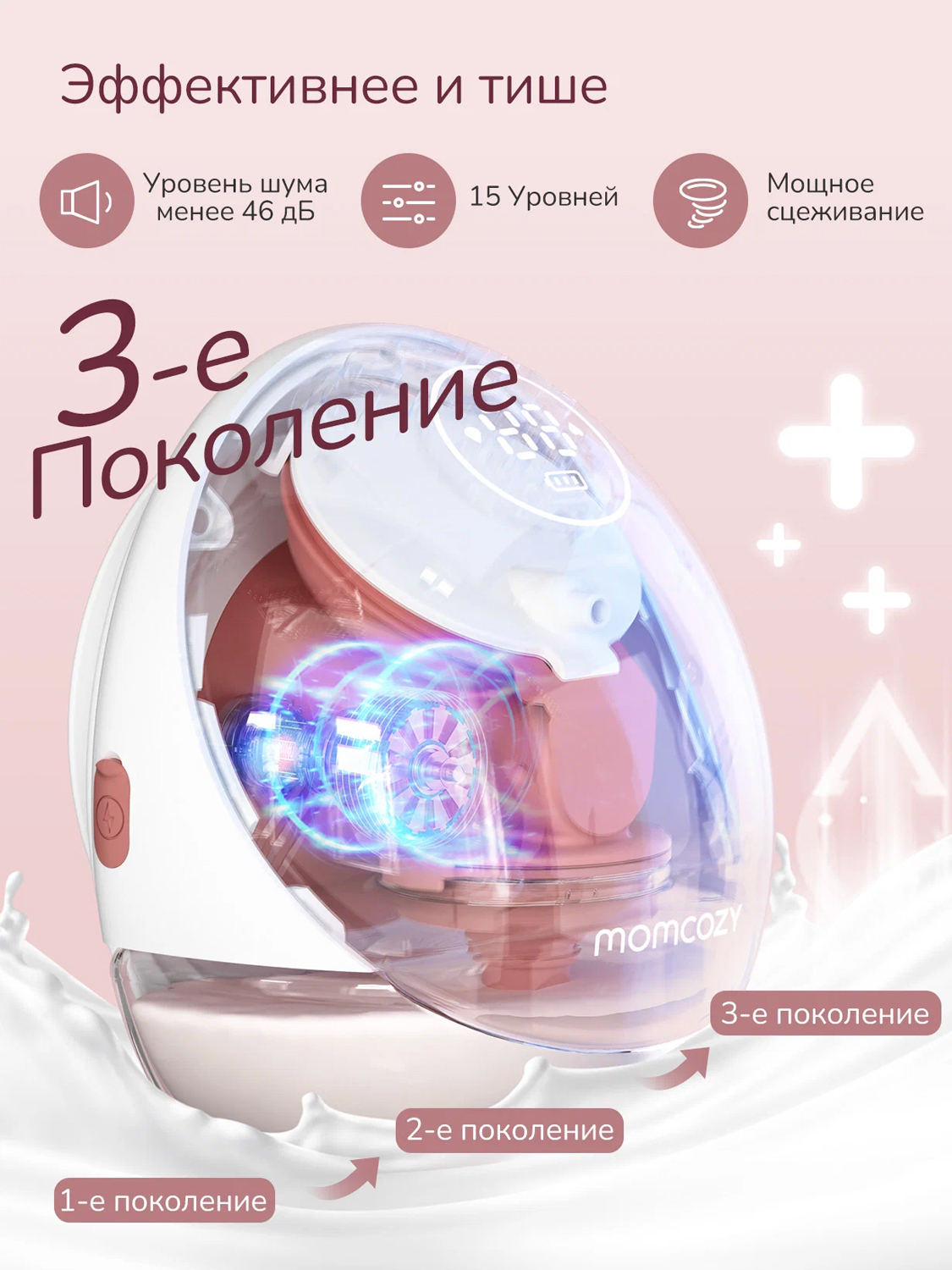 Молокоотсос Momcozy беспроводной портативный электрический BP223 2 шт.