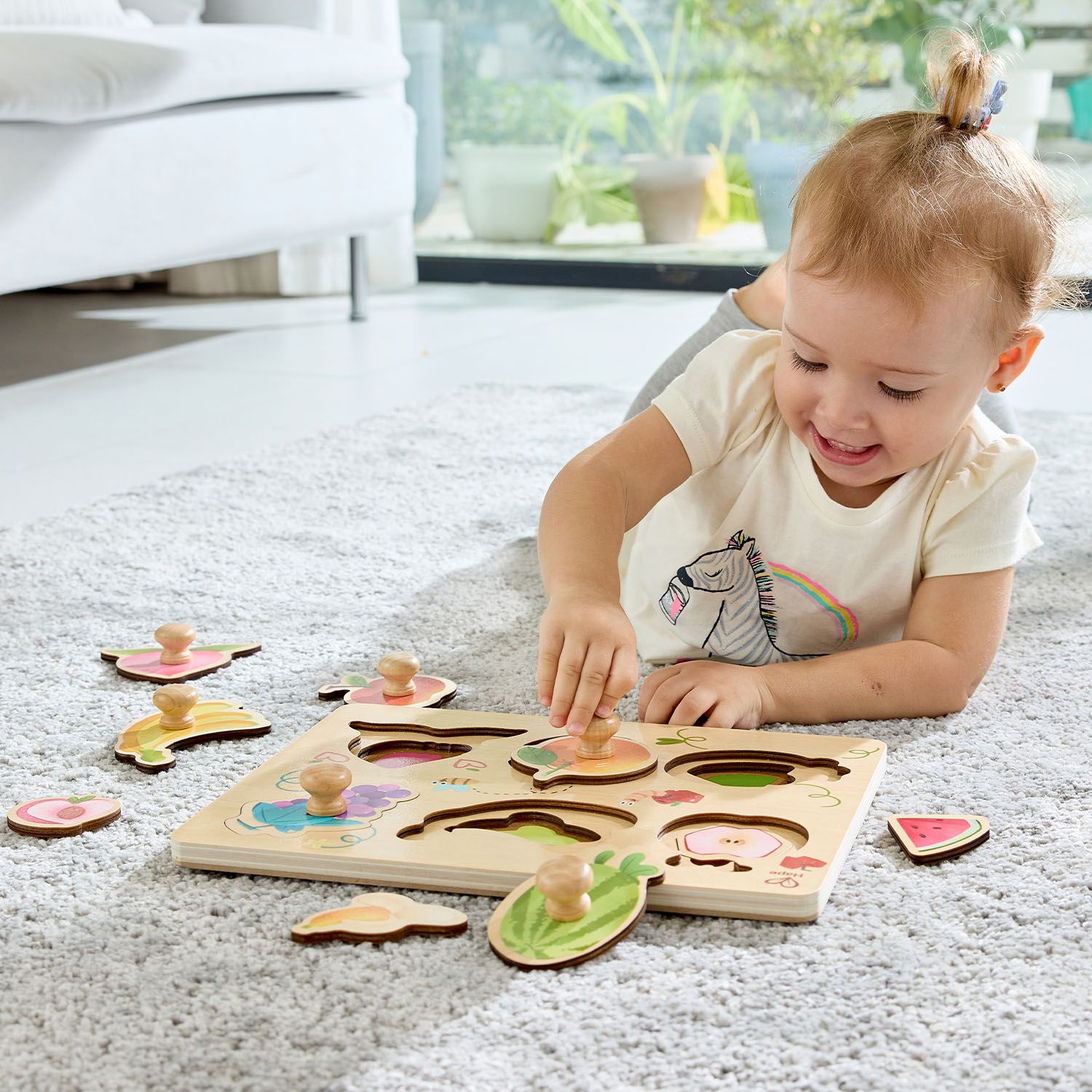 Пазл Hape для детей «Умняша» Фрукты, вкладыши с ручками E1654_HP