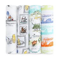 Набор пеленок Aden+Anais (Аден + Анаис) из муслинового хлопка 4шт (Winnie The Pooh) DISN100G