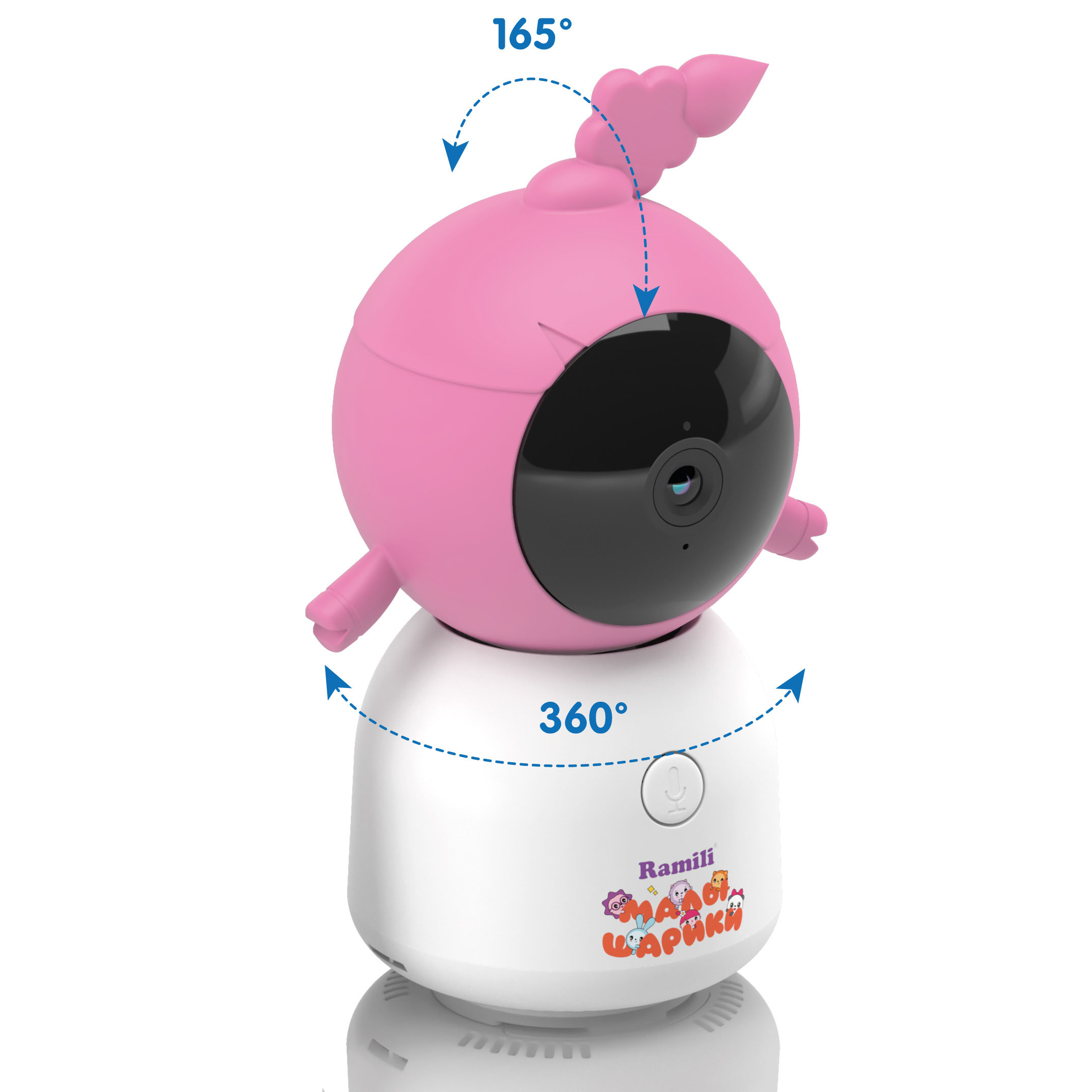 Видеоняня Ramili Baby Wi-Fi 2K Нюша, Малышарики, с креплениями RV100CNUSHA