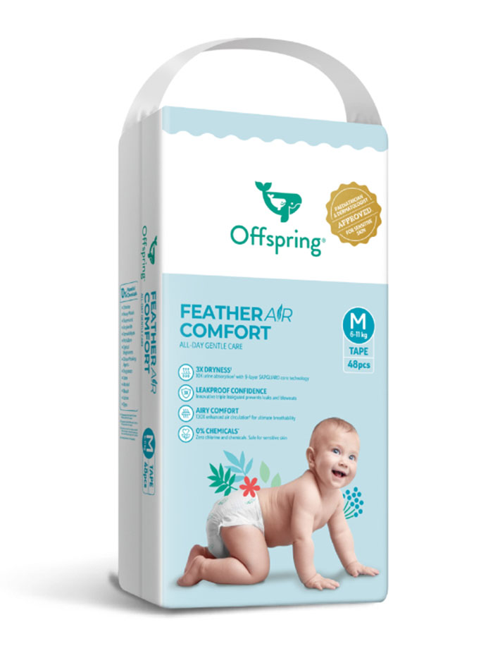 Трусики-подгузники Offspring ультратонкие Комфорт M 6-11 кг 44 шт