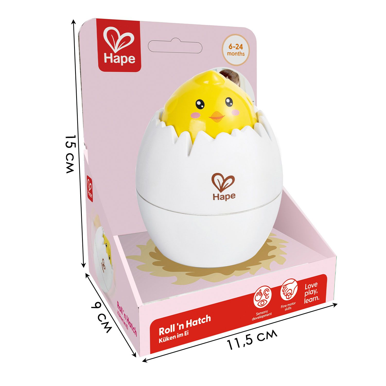 Игрушка HAPE развивающая неваляшка Цыпленок E0073_HP