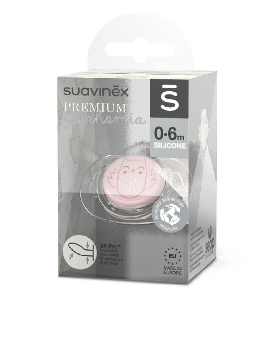 Соска-пустышка Suavinex Pro 0–6 мес ANATOMICAL силикон