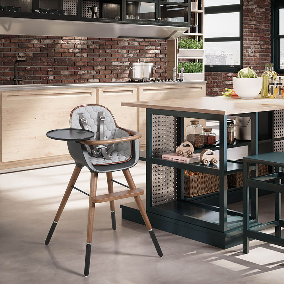 Стульчик для кормления Micuna Ovo Original City (grey/anthracite) полипропиленовые ремни grey Витрина
