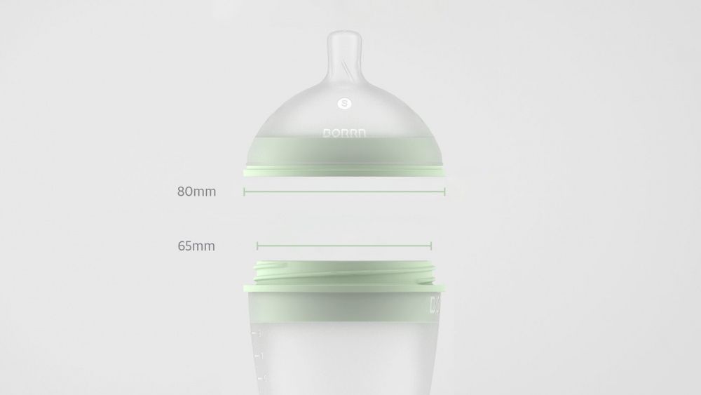 Бутылочка BORRN Baby Feeding Bottle из силикона со средним потоком 240 мл