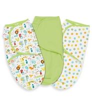 Конверт Summer Infant (Саммер инфант) для пеленания на липучке SWADDLEME (р-р S/M) 3шт, алфавит/зеленый/горош 87100